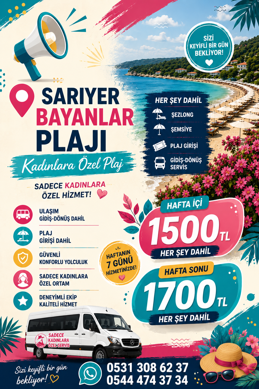 Sarıyer Bayanlar Plajı kadınlara özel plaj servis afişi